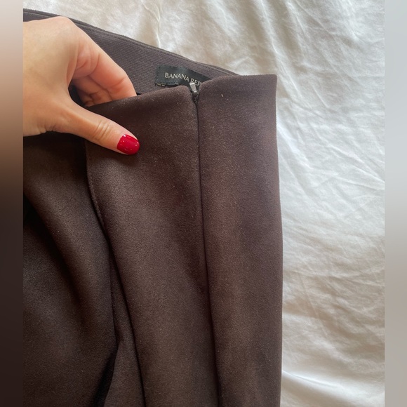Brown Suede WORN 1X Banana Republic 00P Skinny Tailored Stretch Pants 🍁🍂 - Picture 7 of 14